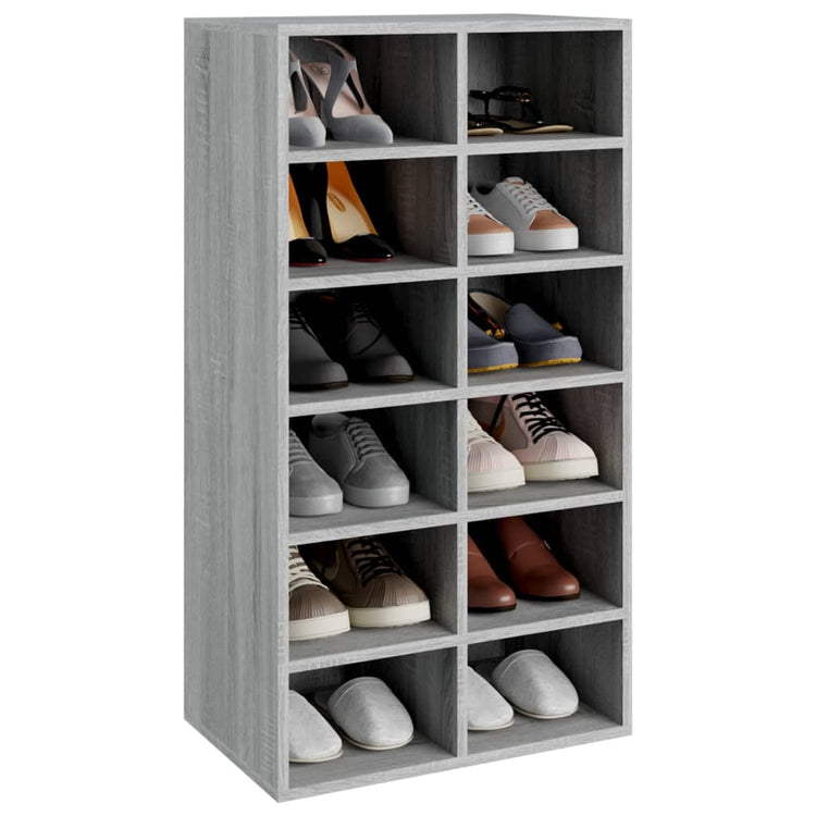 Vidaxl schoenenrek 54x34x100,5 cm bewerkt hout grijs sonoma eikenkleur