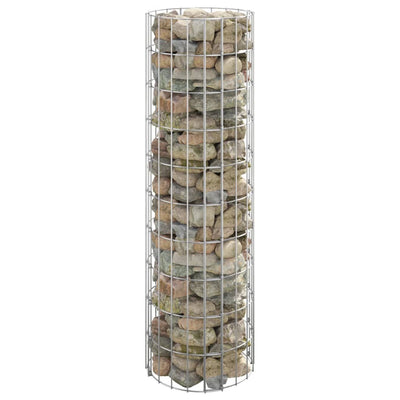 Vidaxl gabion paal rond ø30x100 cm gegalvaniseerd staal