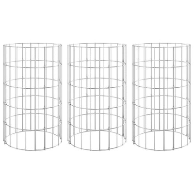 Vidaxl gabion plantenbakken 3 st rond verhoogd ø30x50 cm staal