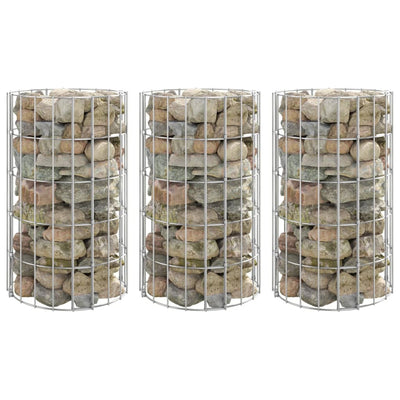 Vidaxl gabion plantenbakken 3 st rond verhoogd ø30x50 cm staal