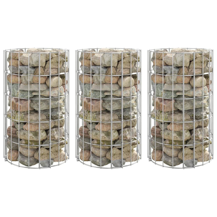 Vidaxl gabion plantenbakken 3 st rond verhoogd ø30x50 cm staal