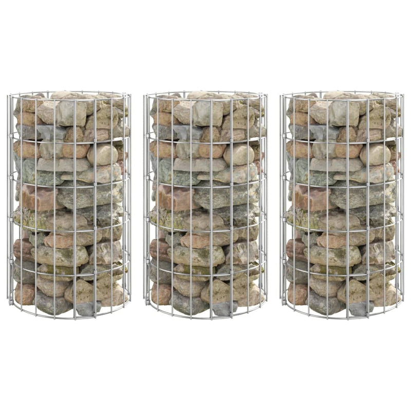 Vidaxl gabion plantenbakken 3 st rond verhoogd ø30x50 cm staal