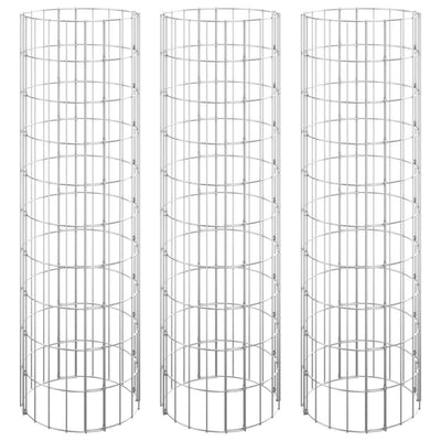 Vidaxl gabion plantenbakken 3 st rond verhoogd ø30x100 cm staal