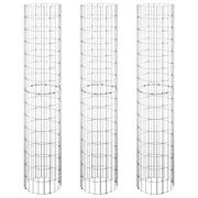 Vidaxl gabion plantenbakken 3 st rond verhoogd ø30x150 cm staal - afbeelding 2