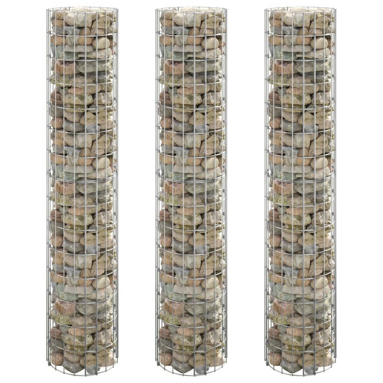 Vidaxl gabion plantenbakken 3 st rond verhoogd ø30x150 cm staal