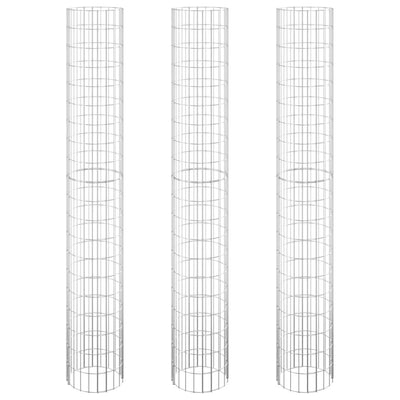 Vidaxl gabion plantenbakken 3 st rond verhoogd ø30x200 cm staal