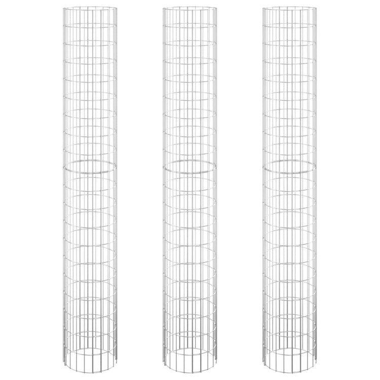 Vidaxl gabion plantenbakken 3 st rond verhoogd ø30x200 cm staal