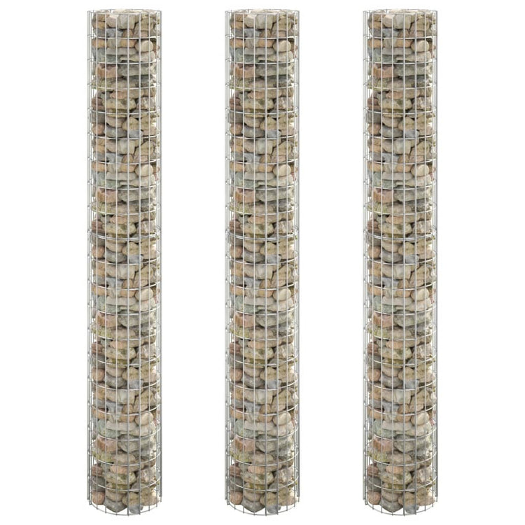 Vidaxl gabion plantenbakken 3 st rond verhoogd ø30x200 cm staal