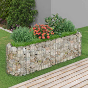 Vidaxl gabion plantenbak verhoogd 190x50x50 cm gegalvaniseerd ijzer - afbeelding 1