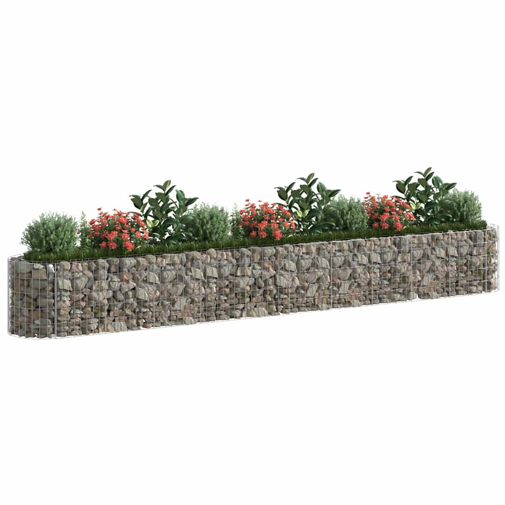 Vidaxl gabion plantenbak verhoogd 400x50x50 cm gegalvaniseerd ijzer