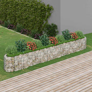 Vidaxl gabion plantenbak verhoogd 400x50x50 cm gegalvaniseerd ijzer - afbeelding 1