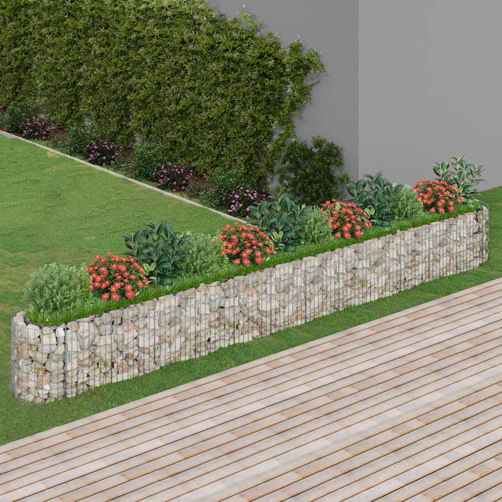Vidaxl gabion plantenbak verhoogd 470x50x50 cm gegalvaniseerd ijzer
