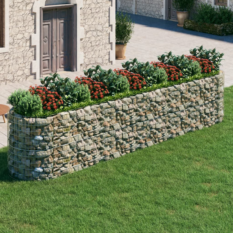 VidaXL Gabion plantenbak verhoogd 500x100x100 cm gegalvaniseerd ijzer