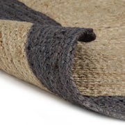 Vidaxl vloerkleed handgemaakt met donkergrijze rand 180 cm jute - afbeelding 2