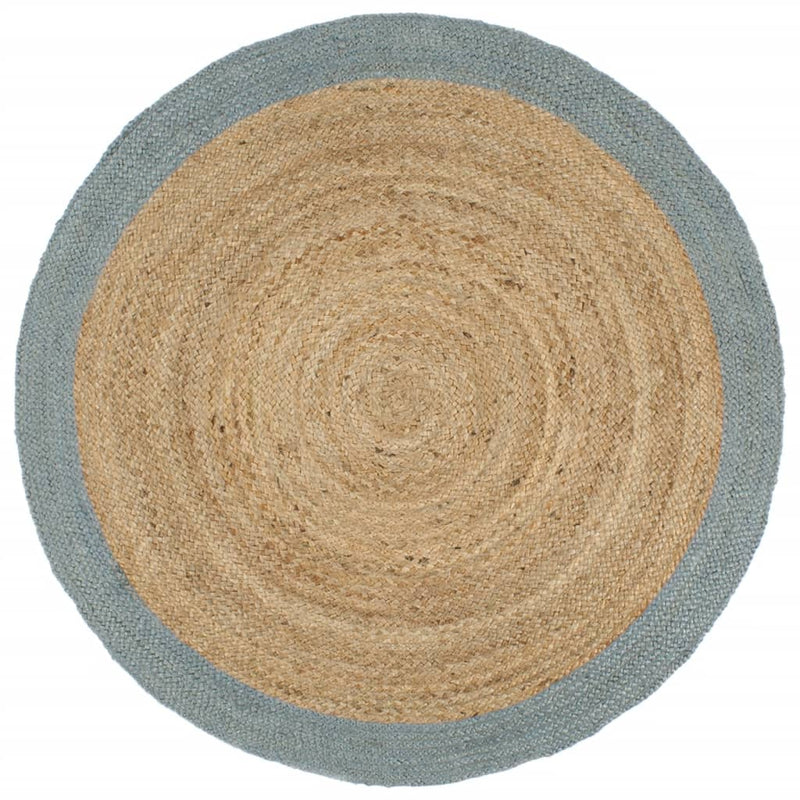 Vidaxl vloerkleed handgemaakt met olijfgroene rand 180 cm jute
