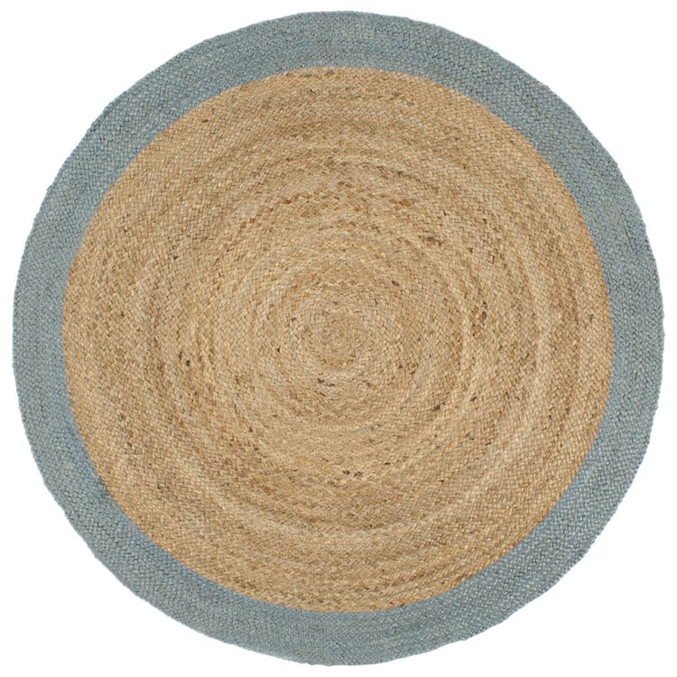 Vidaxl vloerkleed handgemaakt met olijfgroene rand 210 cm jute