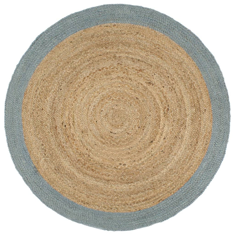 Vidaxl vloerkleed handgemaakt met olijfgroene rand 210 cm jute
