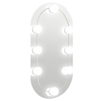 Vidaxl spiegel met led-verlichting 40x20 cm glas ovaal