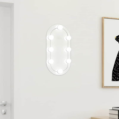 Vidaxl spiegel met led-verlichting 40x20 cm glas ovaal