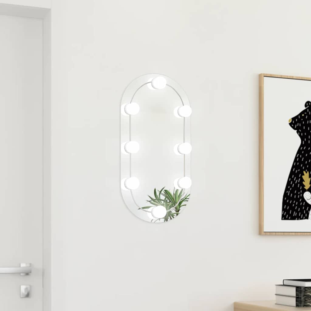 Vidaxl spiegel met led-verlichting ovaal 60x30 cm glas