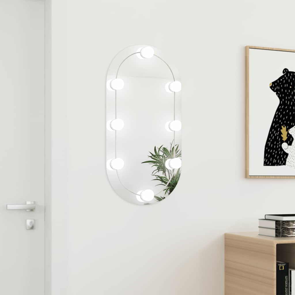 Vidaxl spiegel met led-verlichting ovaal 80x40 cm glas