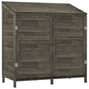 Vidaxl tuinschuur 102x52x112 cm massief vurenhout antracietkleurig - afbeelding 2