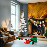 Vidaxl kunstkerstboom half met standaard smal 180 cm wit - afbeelding 1