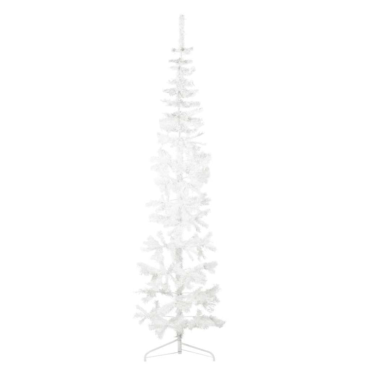 Vidaxl kunstkerstboom half met standaard smal 210 cm wit