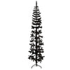 Vidaxl kunstkerstboom half met standaard smal 180 cm zwart