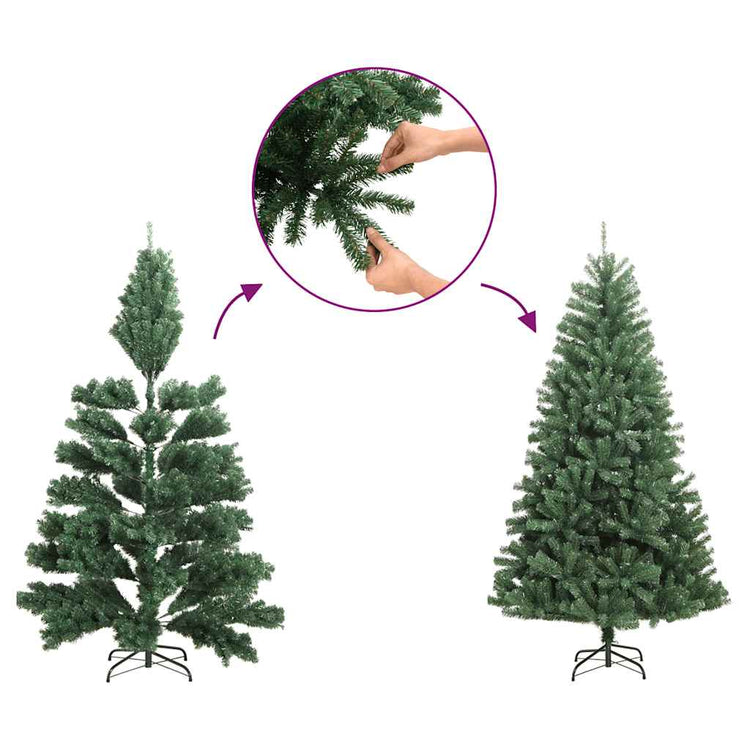 Vidaxl kunstkerstboom half met standaard smal 120 cm groen