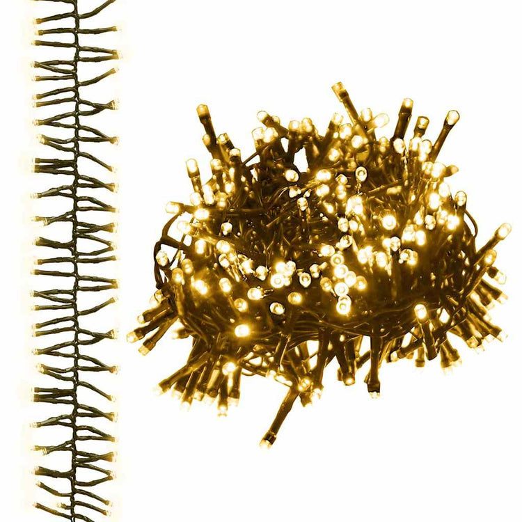 Vidaxl lichtslinger cluster met 3000 led's warmwit 23 m pvc