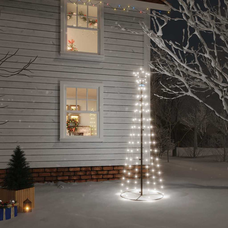 Vidaxl kegelkerstboom 108 led's 70x180 cm koudwit