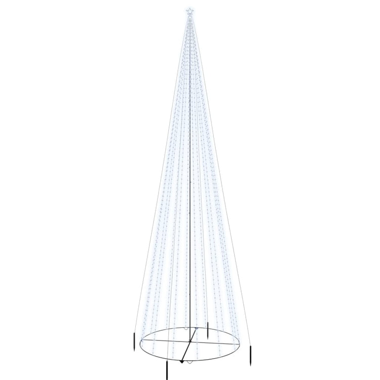 Vidaxl kegelkerstboom 1134 led's koudwit 230x800 cm