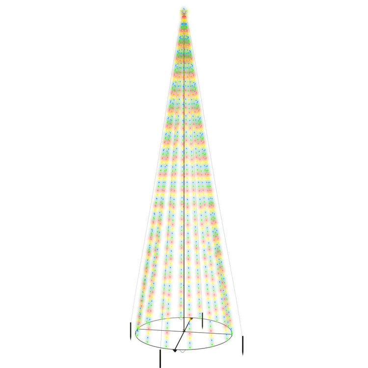 Vidaxl kegelkerstboom 1134 led's meerkleurig 230x800 cm