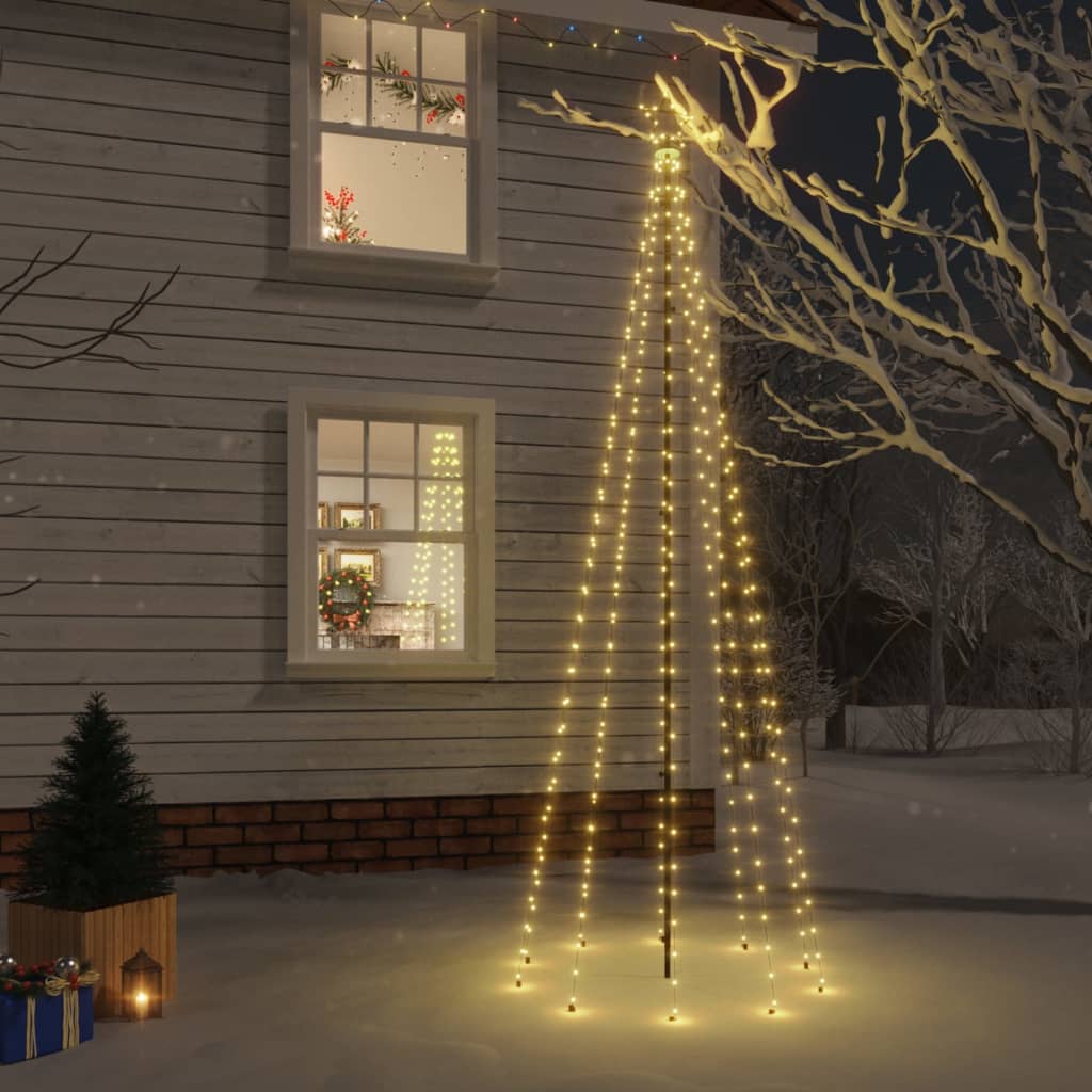 Vidaxl kerstboom met grondpin 310 led's warmwit 300 cm