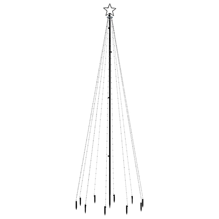 VidaXL Kerstboom met grondpin 310 LED's blauw 300 cm