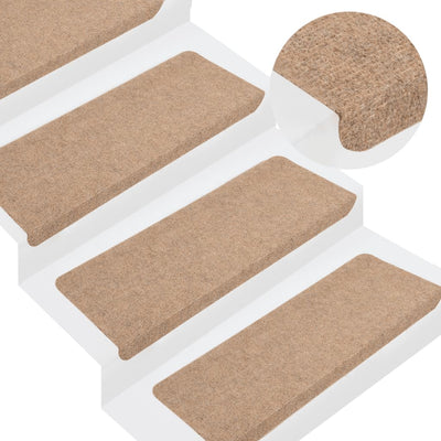 VidaXL Trapmatten zelfklevend 15 st 65x24,5x3,5 cm beige