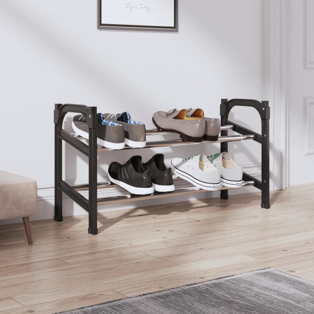 Vidaxl schoenenrek met 2 schappen verlengbaar 119x24x37 cm