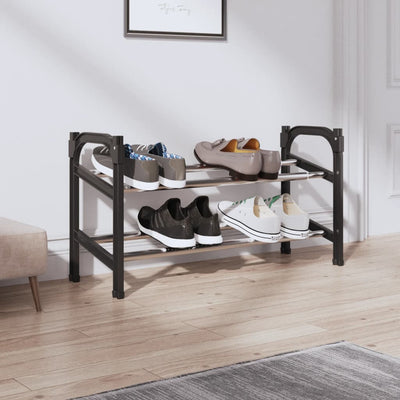 Vidaxl schoenenrek met 2 schappen verlengbaar 119x24x37 cm