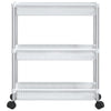 Vidaxl opbergtrolley 3 laags aluminium zilverkleurig en wit