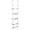 Vidaxl tuinrek met 3 schappen telescopisch aluminium zilverkleurig