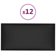 Vidaxl wandpanelen 12 st 0,54 m² 30x15 cm kunstleer zwart - afbeelding 2