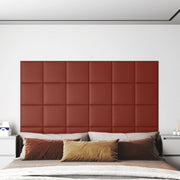 Vidaxl wandpanelen 12 st 1,08 m² 30x30 cm kunstleer wijnrood - afbeelding 1