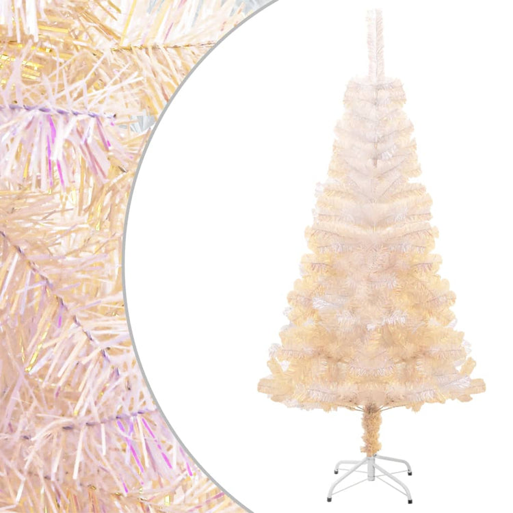 Vidaxl kunstkerstboom met iriserende uiteinden 150 cm pvc wit