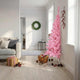 Vidaxl kunstkerstboom met standaard half 180 cm pvc roze