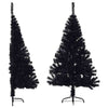 Vidaxl kunstkerstboom met standaard half 150 cm pvc zwart