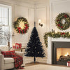 Vidaxl kunstkerstboom met standaard half 150 cm pvc zwart