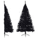 Vidaxl kunstkerstboom met standaard half 180 cm pvc zwart