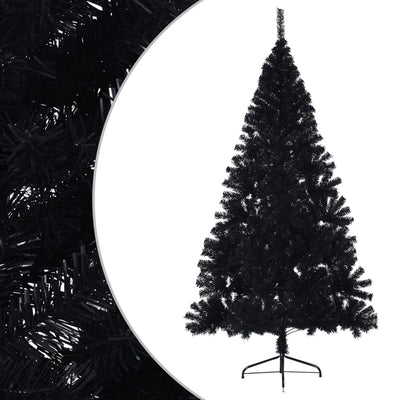 Vidaxl kunstkerstboom met standaard half 180 cm pvc zwart