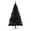 Vidaxl kunstkerstboom met standaard half 210 cm pvc zwart